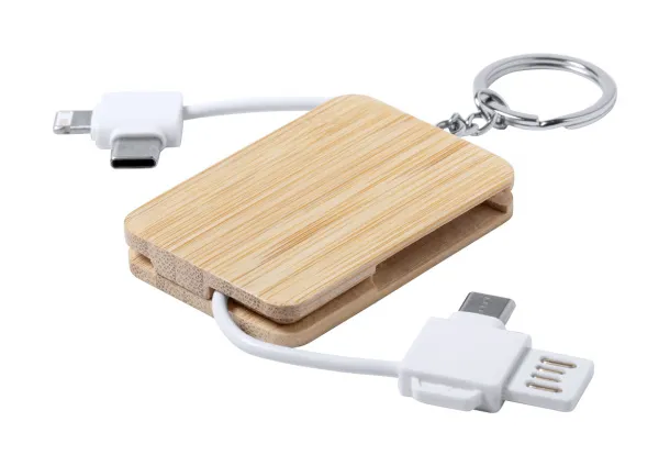 Edulis keyring USB charger cable White Natural