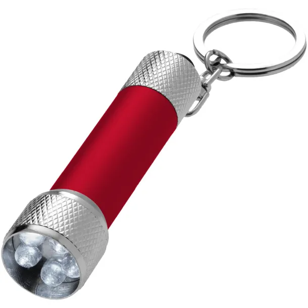 Draco LED keychain light - Bullet Red Silver