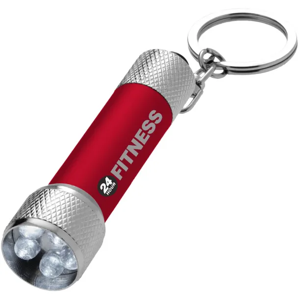 Draco LED keychain light - Bullet Red Silver