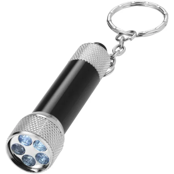 Draco LED keychain light - Bullet Solid black Silver