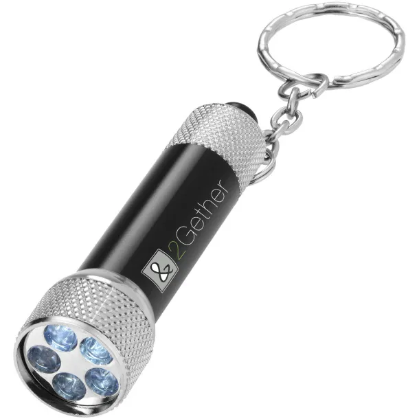 Draco LED keychain light - Bullet Solid black Silver