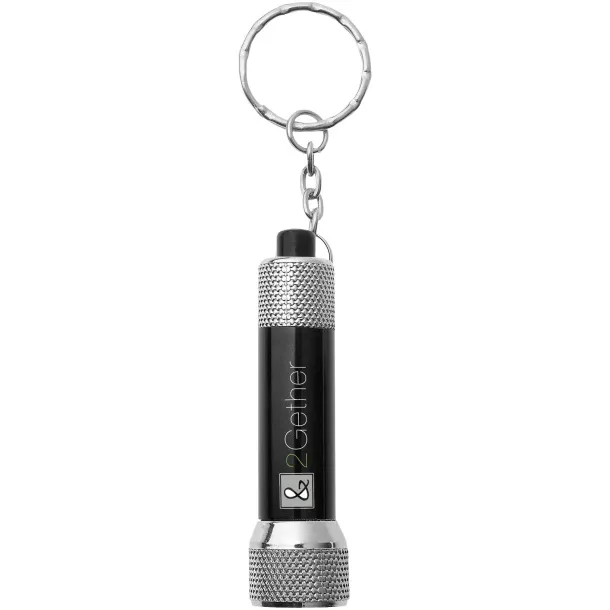 Draco LED keychain light - Bullet Solid black Silver