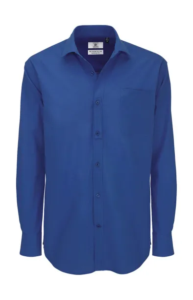  Heritage LSL/men Poplin Shirt - B&C Blue Chip