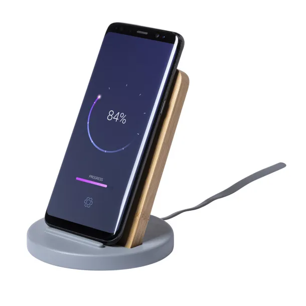 Chemek wireless charger mobile holder Grey Natural