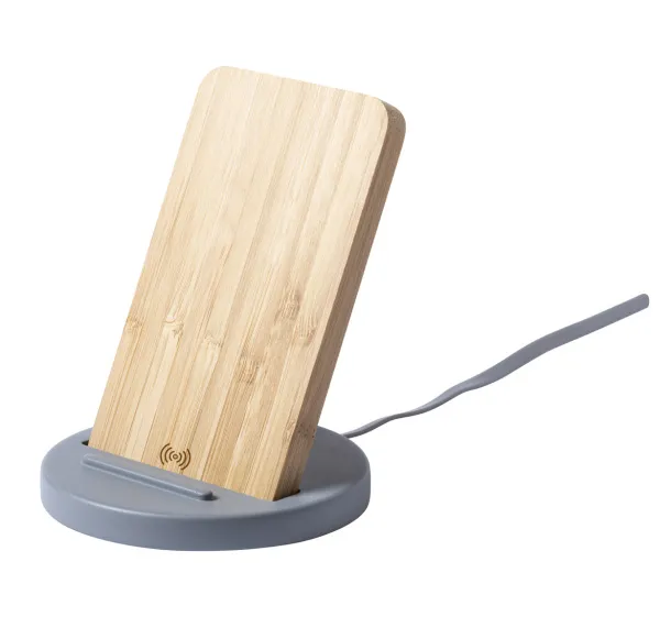 Wiket wireless charger mobile holder Grey Natural