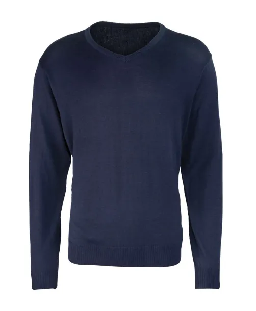  MEN'S KNITTED V-NECK SWEATER - Premier Navy