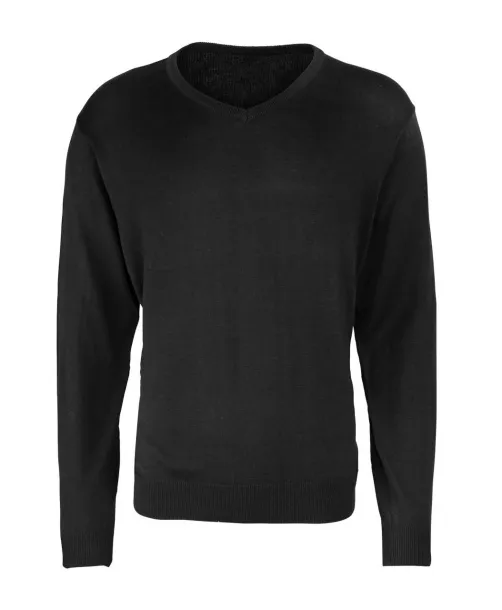  MEN'S KNITTED V-NECK SWEATER - Premier Black