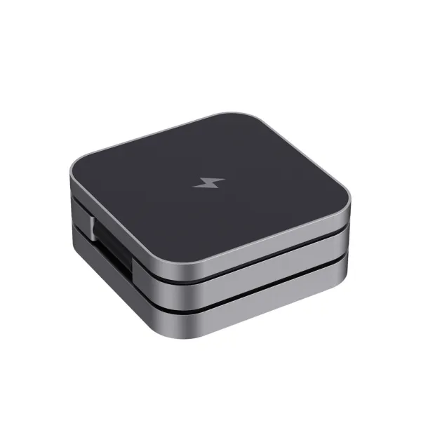 Terra RCS recycled aluminum foldable 3 in 1 15W charger - XD Xclusive Grey 