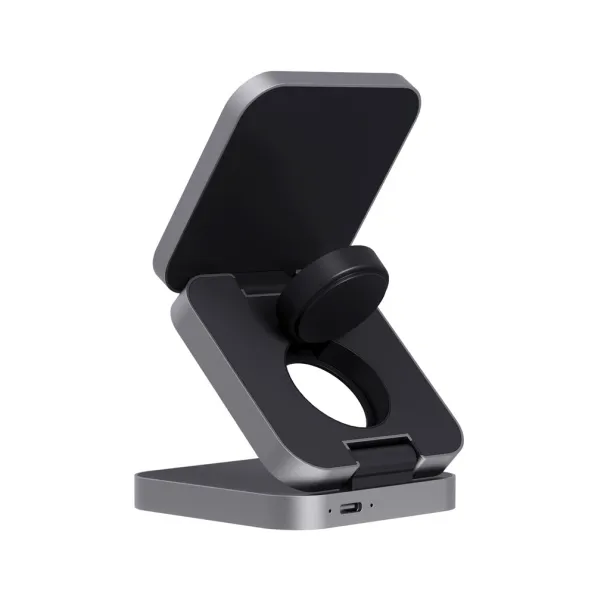 Terra RCS recycled aluminum foldable 3 in 1 15W charger - XD Xclusive Grey 