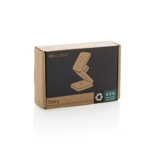 Terra sklopivi 15W punjač 3u1 od RCS recikliranog aluminija - XD Xclusive Siva 