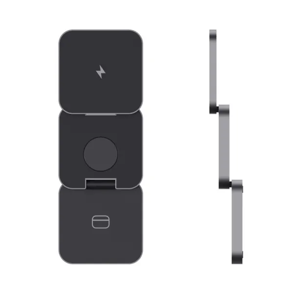 Terra RCS recycled aluminum foldable 3 in 1 15W charger - XD Xclusive Grey 
