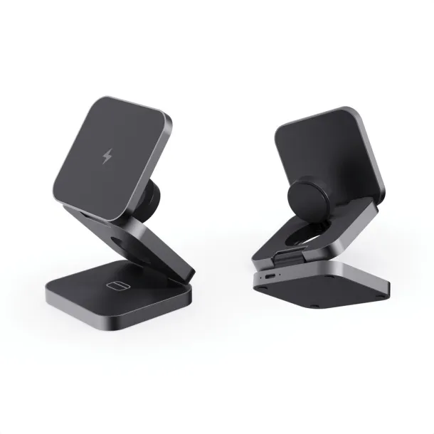 Terra RCS recycled aluminum foldable 3 in 1 15W charger - XD Xclusive Grey 