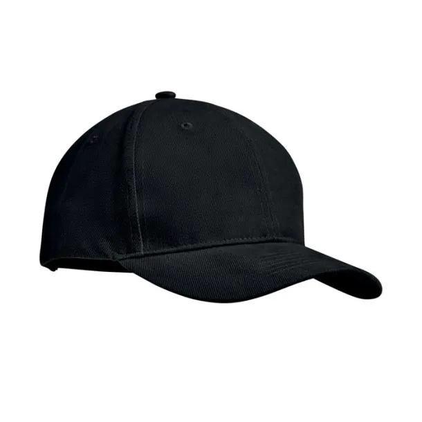 TEKAPO Brushed heavy cotton 6 panel Ba Black