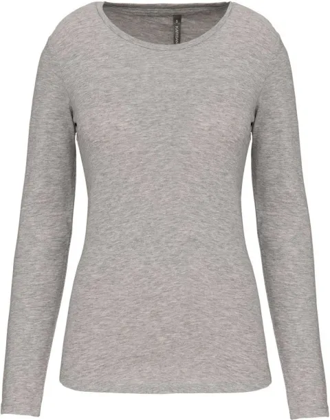  LADIES LONG-SLEEVED CREW NECK T-SHIRT - 160 g/m² - Kariban Light Grey Heather