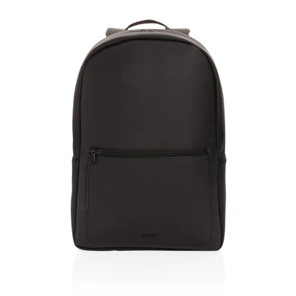  Swiss Peak deluxe vegan leather laptop backpack PVC free - Swiss Peak Black 