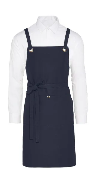  PROVENCE Crossover Eyelets Bib Apron with Pocket - SG Accessories - BISTRO (Ex JASSZ Bistro) Navy