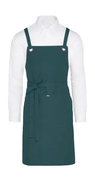  PROVENCE Crossover Eyelets Bib Apron with Pocket - SG Accessories - BISTRO (Ex JASSZ Bistro) Enamel Blue