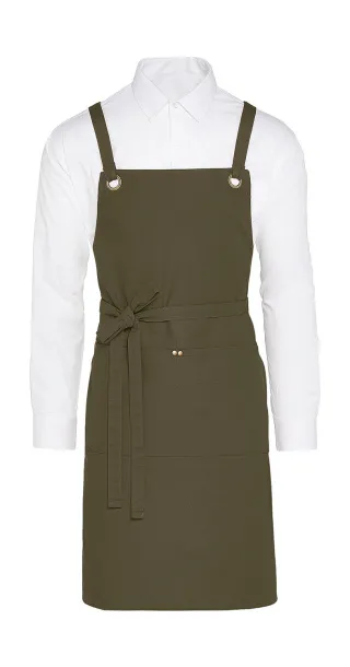  PROVENCE Crossover Eyelets Bib Apron with Pocket - SG Accessories - BISTRO (Ex JASSZ Bistro) Maslinasta