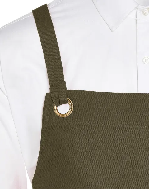  PROVENCE Crossover Eyelets Bib Apron with Pocket - SG Accessories - BISTRO