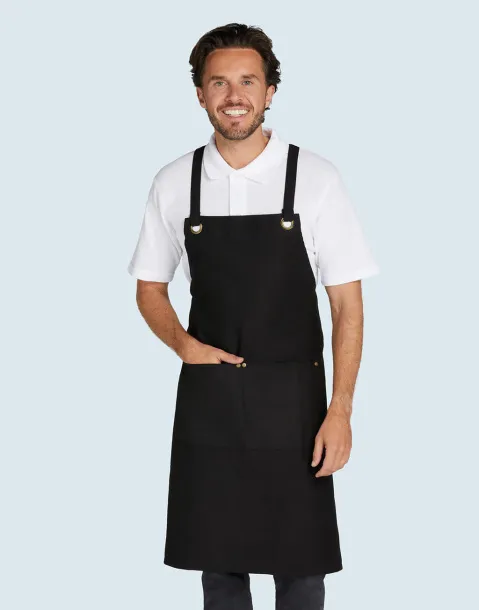  PROVENCE Crossover Eyelets Bib Apron with Pocket - SG Accessories - BISTRO