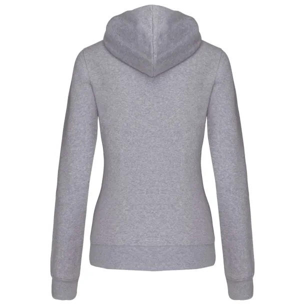  LADIES’ CONTRAST HOODED FULL ZIP SWEATSHIRT - Kariban Oxford Grey Navy