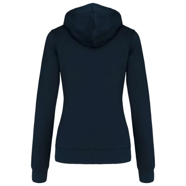  LADIES’ CONTRAST HOODED FULL ZIP SWEATSHIRT - Kariban Navy Fine Grey