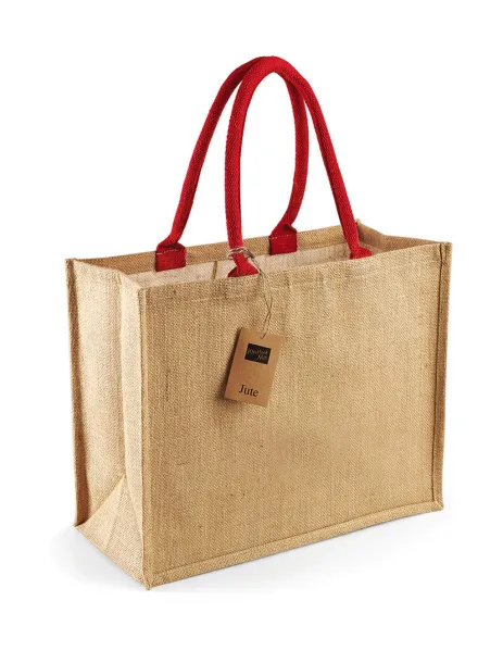  Classic Jute Shopper - Westford Mill Natural Bright Red