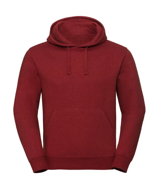  Men's Authentic Melange Hooded Sweat - Russell  Brick Red Melange