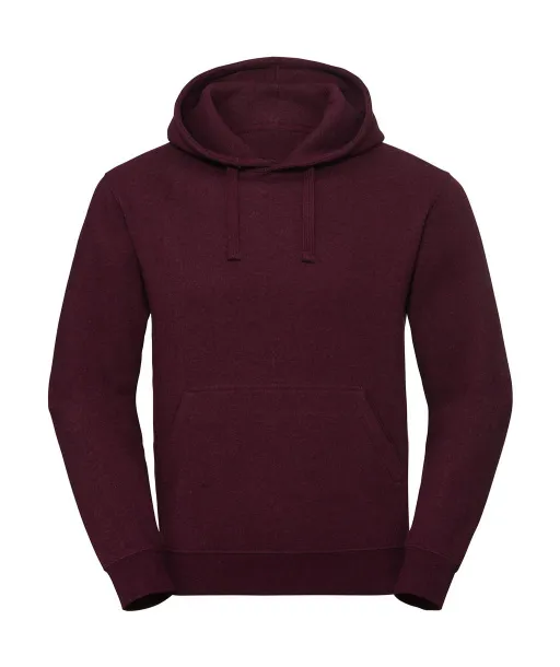  Men's Authentic Melange Hooded Sweat - Russell  Burgundy Melange