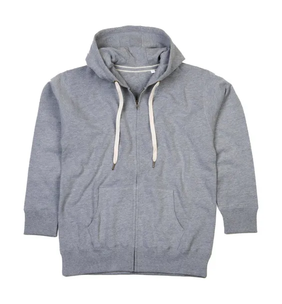  Men's Superstar Zip Through Hoodie - Mantis Heather Grey Melange