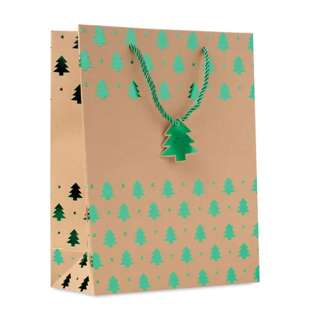 SPARKLE Gift paper bag with pattern Green