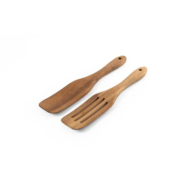 BATALI Set of two cutlery sets in acacia wood Dark natural