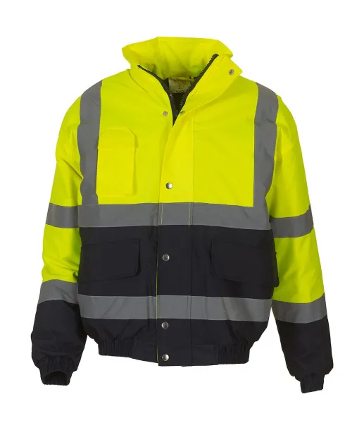  Fluo 2-Tone Bomber Jacket - Yoko Fluo Yellow Navy