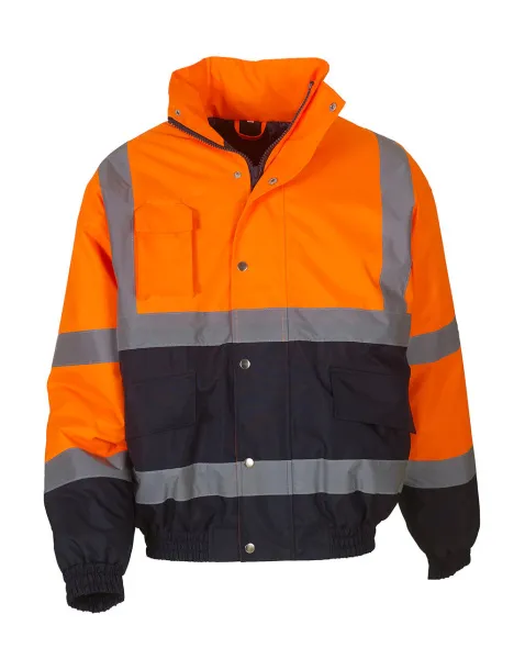  Fluo 2-Tone Bomber Jacket - Yoko Fluo Orange Navy