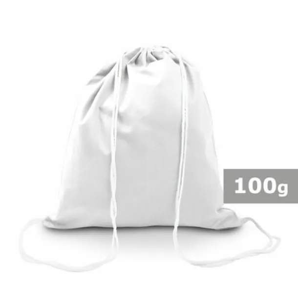  Cotton drawstring bag white