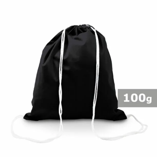  Cotton drawstring bag black