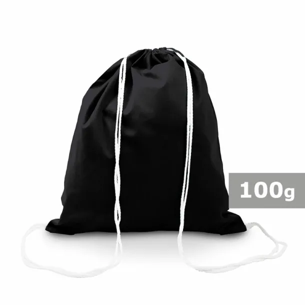  Cotton drawstring bag Crna