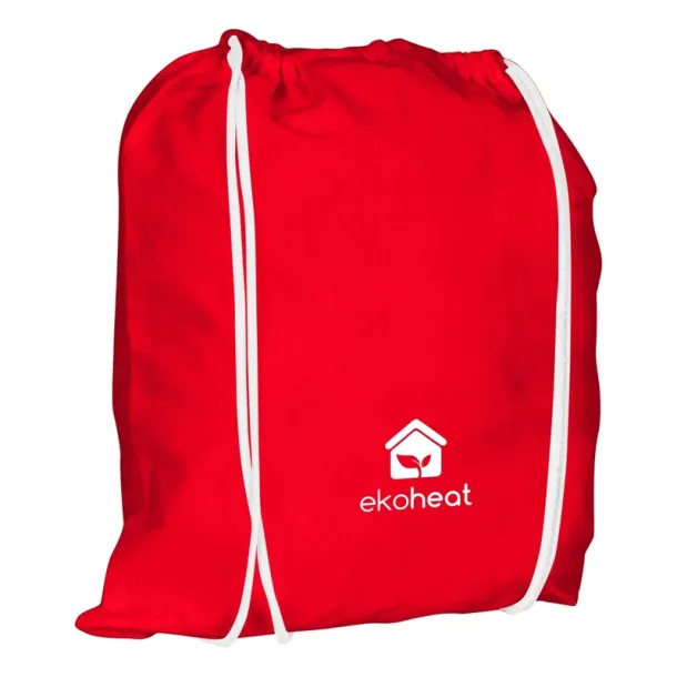  Cotton drawstring bag red