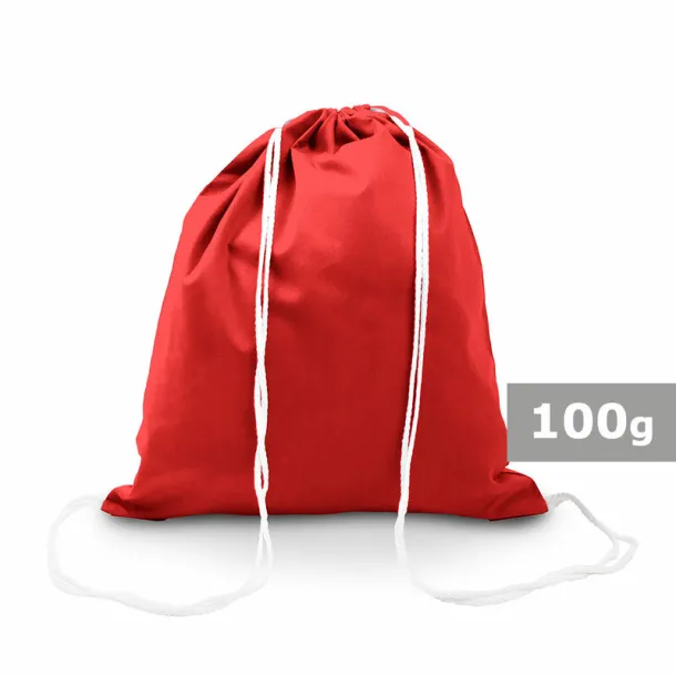  Cotton drawstring bag red