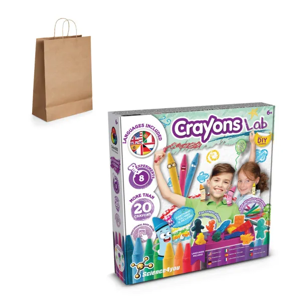 Crayon Factory Kit IV Educational game supplied with a kraft paper gift bag (115 g/m²)