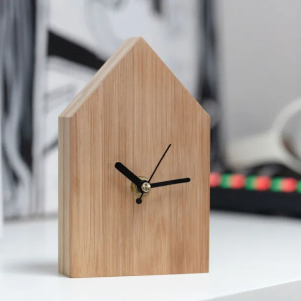 LA CASA bamboo clock Brown