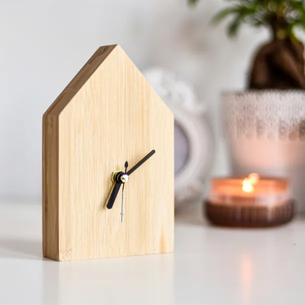 LA CASA bamboo clock Brown