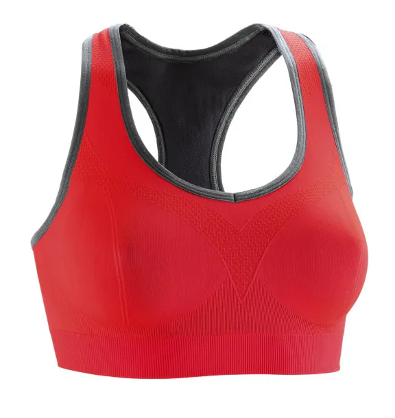  Fitness Cool Compression Sports Bra - Spiro Hot Coral Phantom Grey