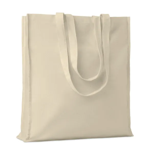 PORTOBELLO Cotton shopping bag w/ gussets, 140 g/m2 Beige