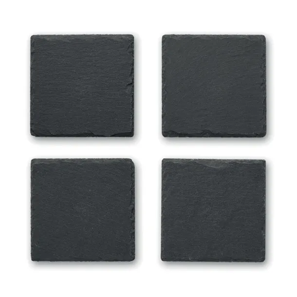 SLATE4 Slate coasters with EVA bottom Black