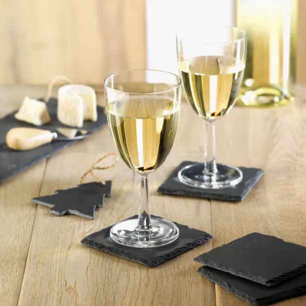 SLATE4 Slate coasters with EVA bottom Black