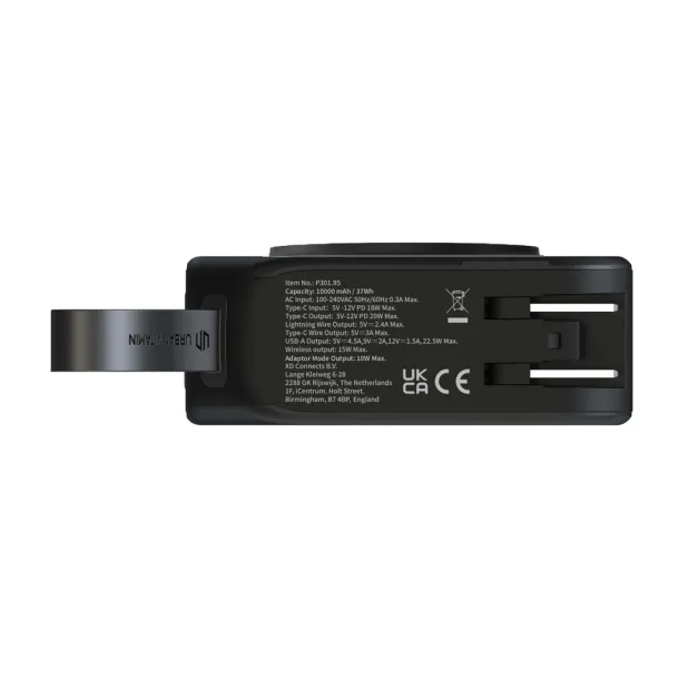  Urban Vitamin Saratoga 5u1 univerzalni punjač, 10.000 mAh - Urban Vitamin Crna
