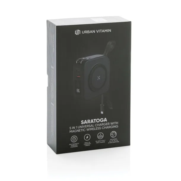  Urban Vitamin Saratoga 5u1 univerzalni punjač, 10.000 mAh - Urban Vitamin Crna