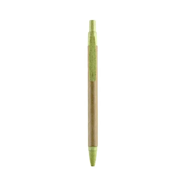  Ball pen with paper barrel and coloured bamboo fibre details light green