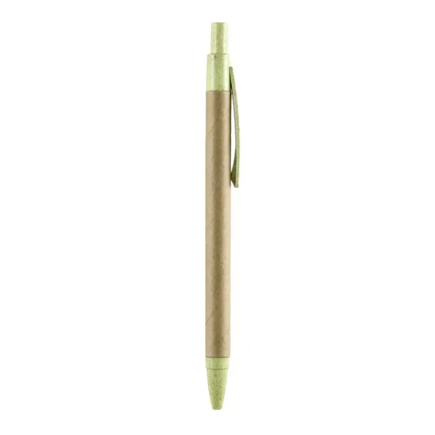  Ball pen with paper barrel and coloured bamboo fibre details light green